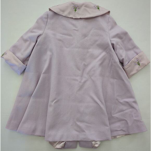 VTG Neiman Marcus HELENA Lilac Sleeveless Dress & Matching Wool Overcoat Size 3T - Picture 8 of 16